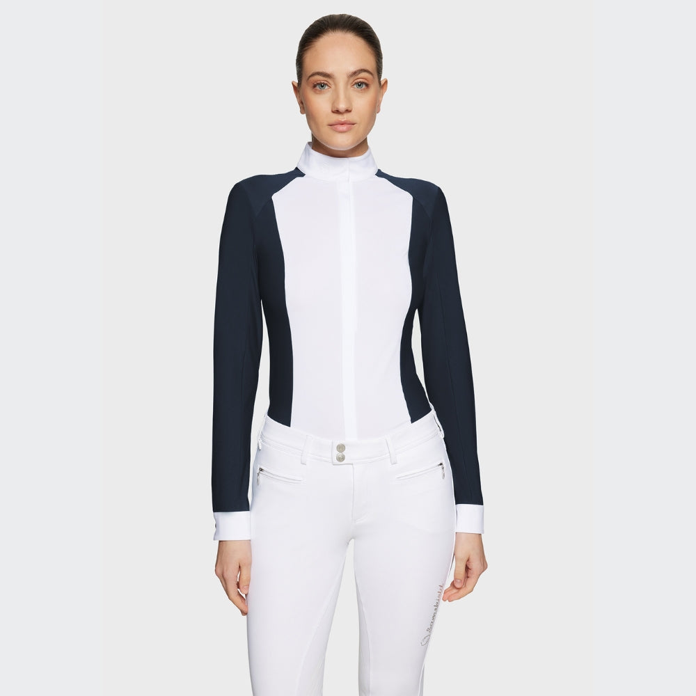 Ladies Lucia Metal Dots Show Shirt | Long Sleeves | Navy