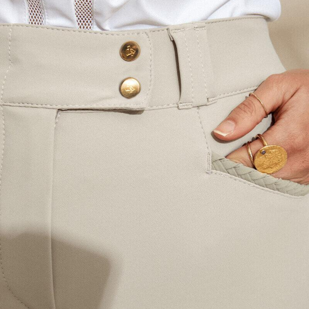 Ladies Kit New Breeches | High Rise | Knee Grip | Beige