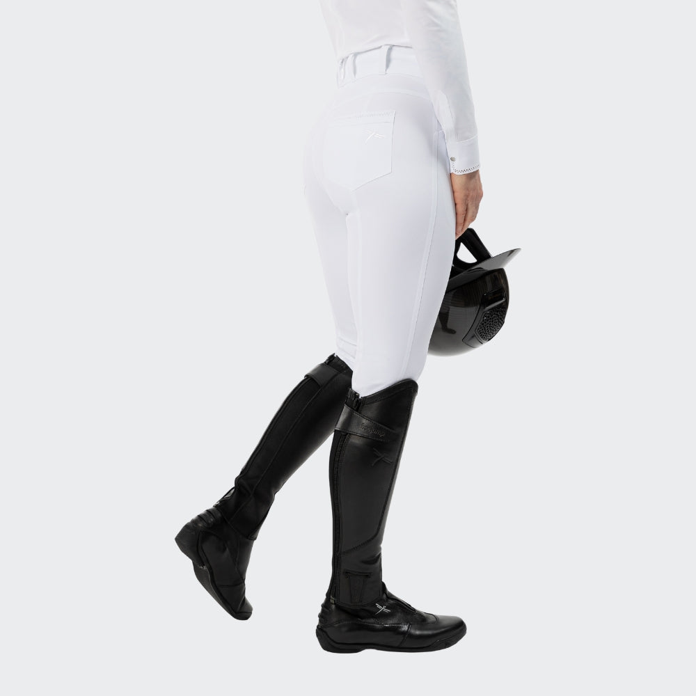 Ladies Mary Star Breeches | Medium Rise | Knee Grip | White