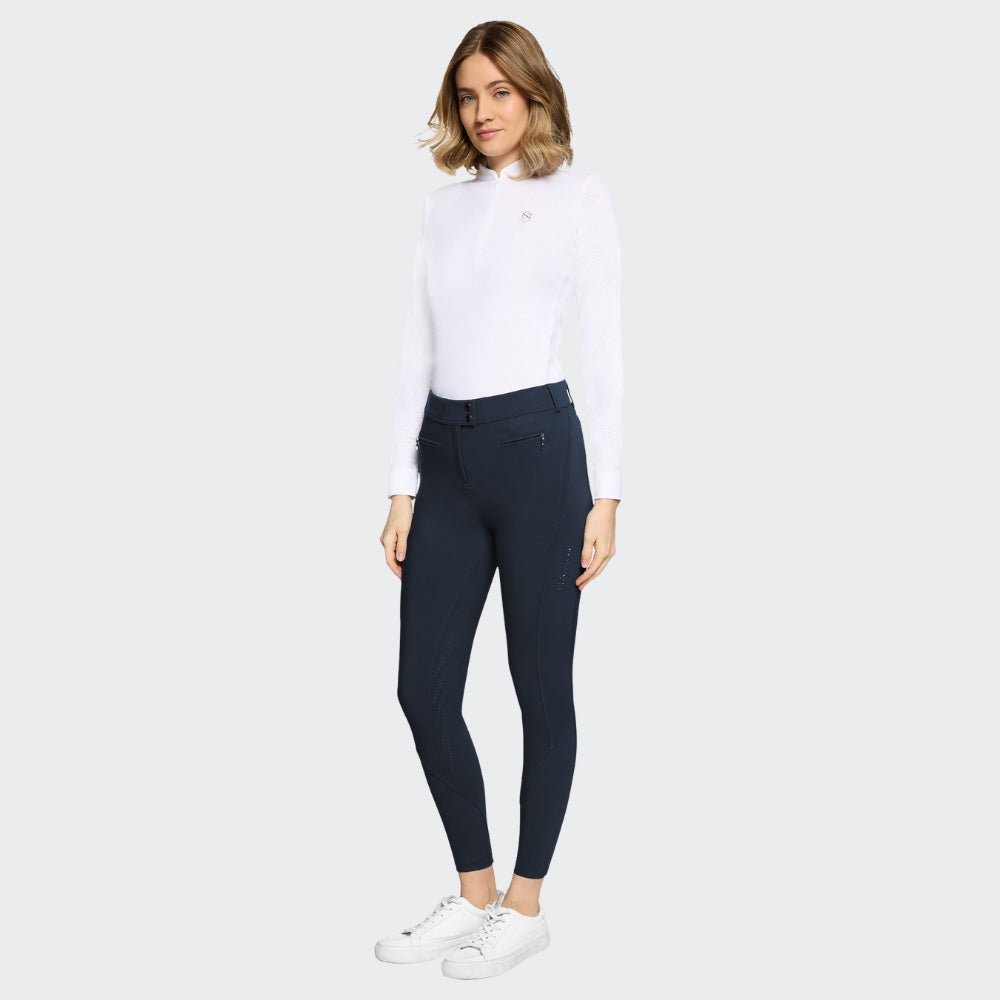 Ladies Omega Sport Breeches | Medium Rise | Knee Grip | Navy