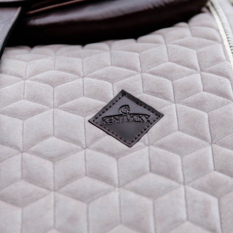 Basic Velvet Jumping Saddle Pad - Beige