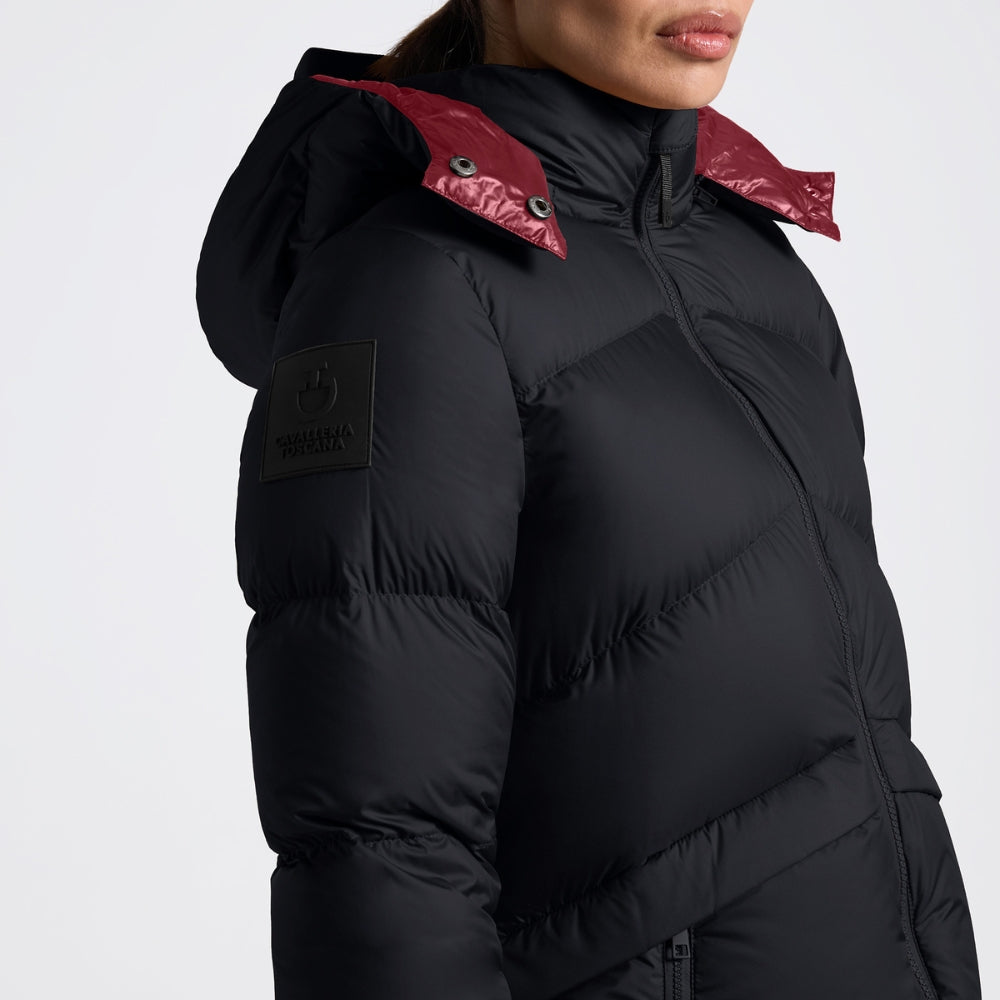 Ladies CT Hooded Down Padded Coat | Navy