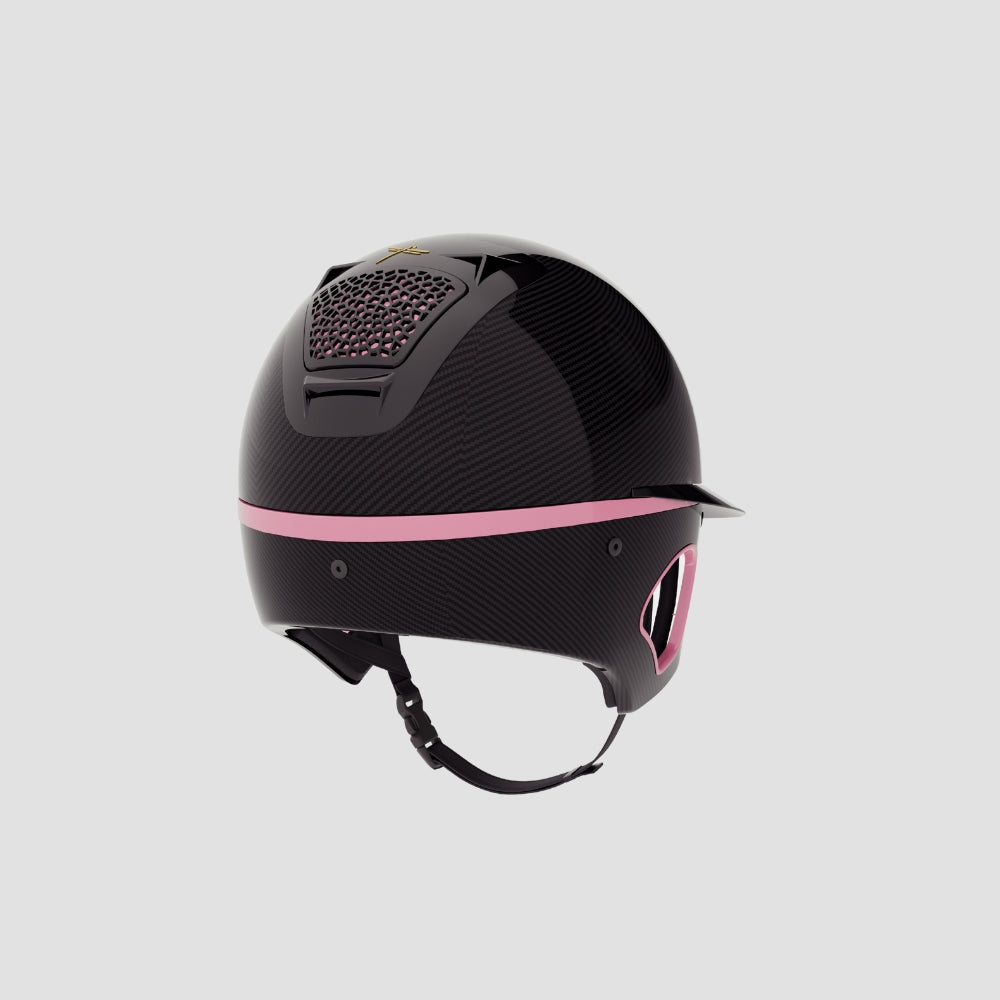 Voronoï Carbon Helmet With Temple Protection | Black | Pink Lady