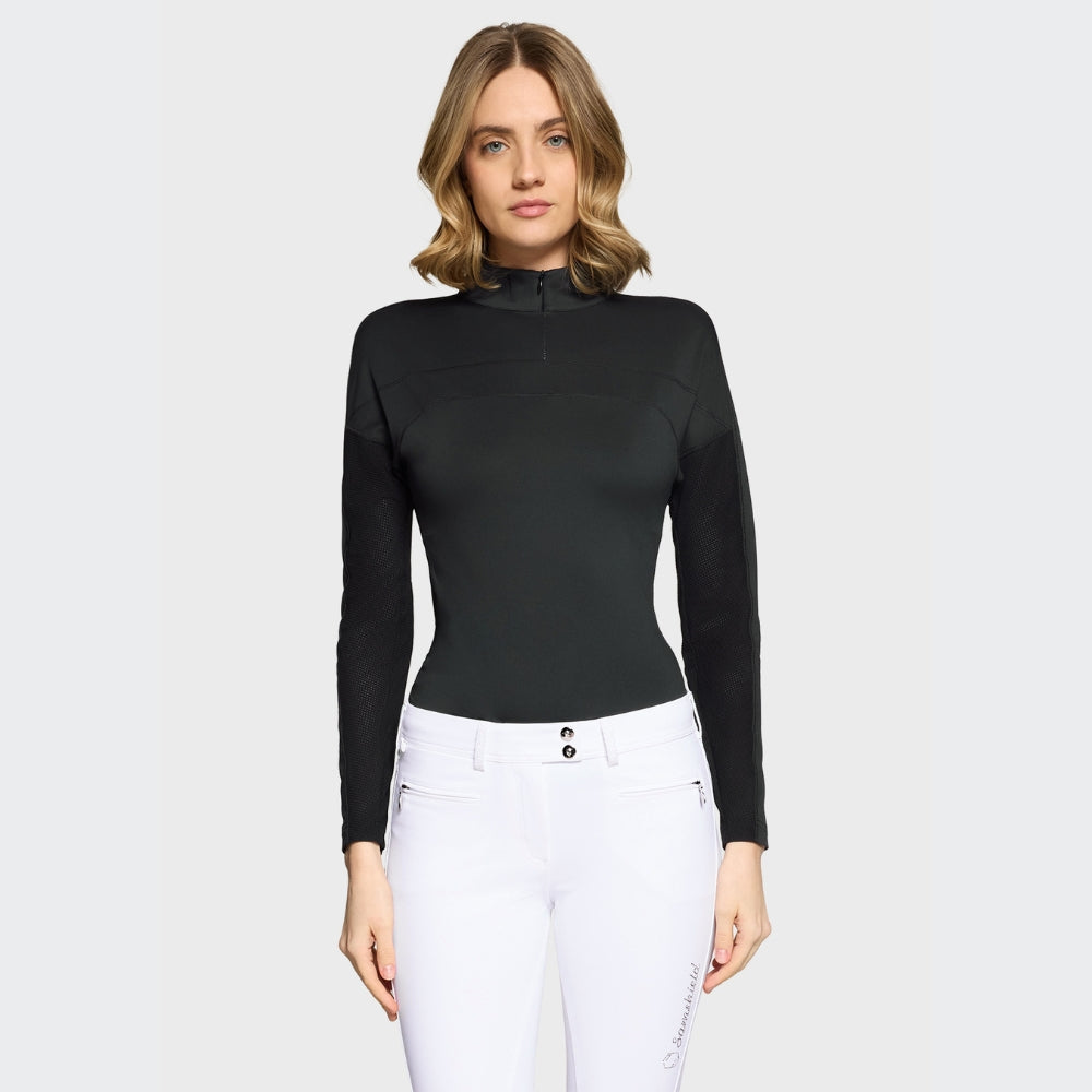 Ladies Sun Training Polo | Long Sleeves | Black