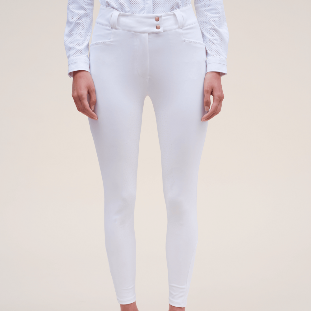 Ladies Kit Breeches | High Rise | Full Grip | White