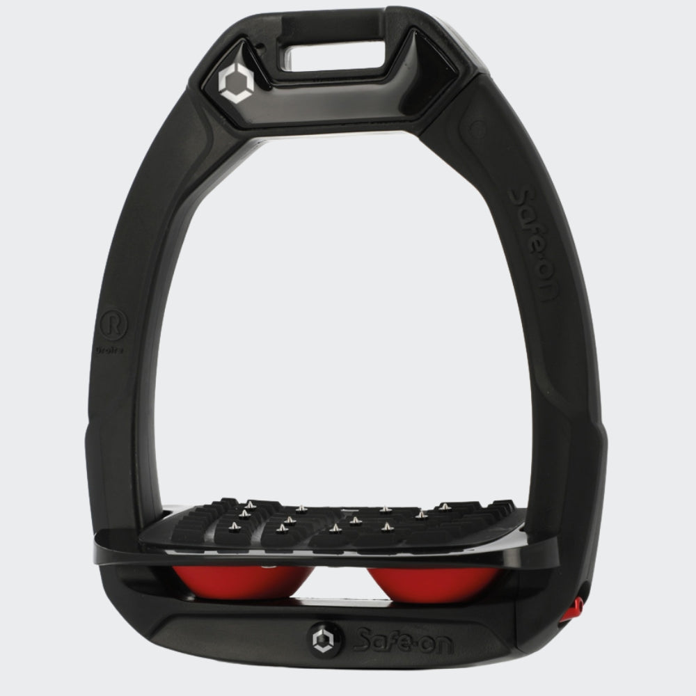 Safe-On Stirrups | Total Black | Red