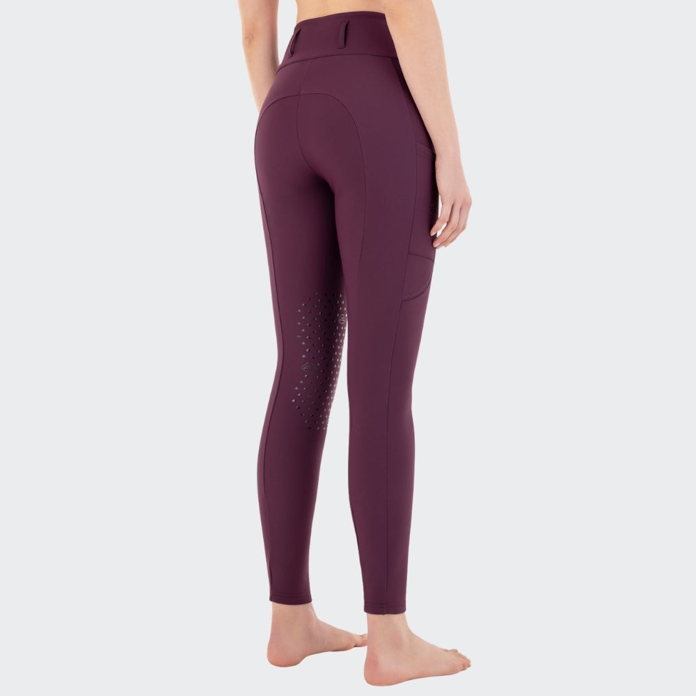 Ladies Geggikh Fleece Riding Leggings | High Rise | Burgundy