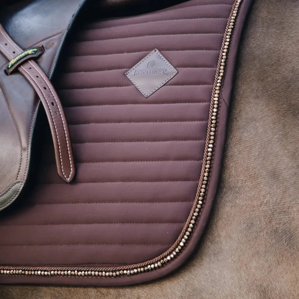 Saddle Pad Pearls Jumping - Brown