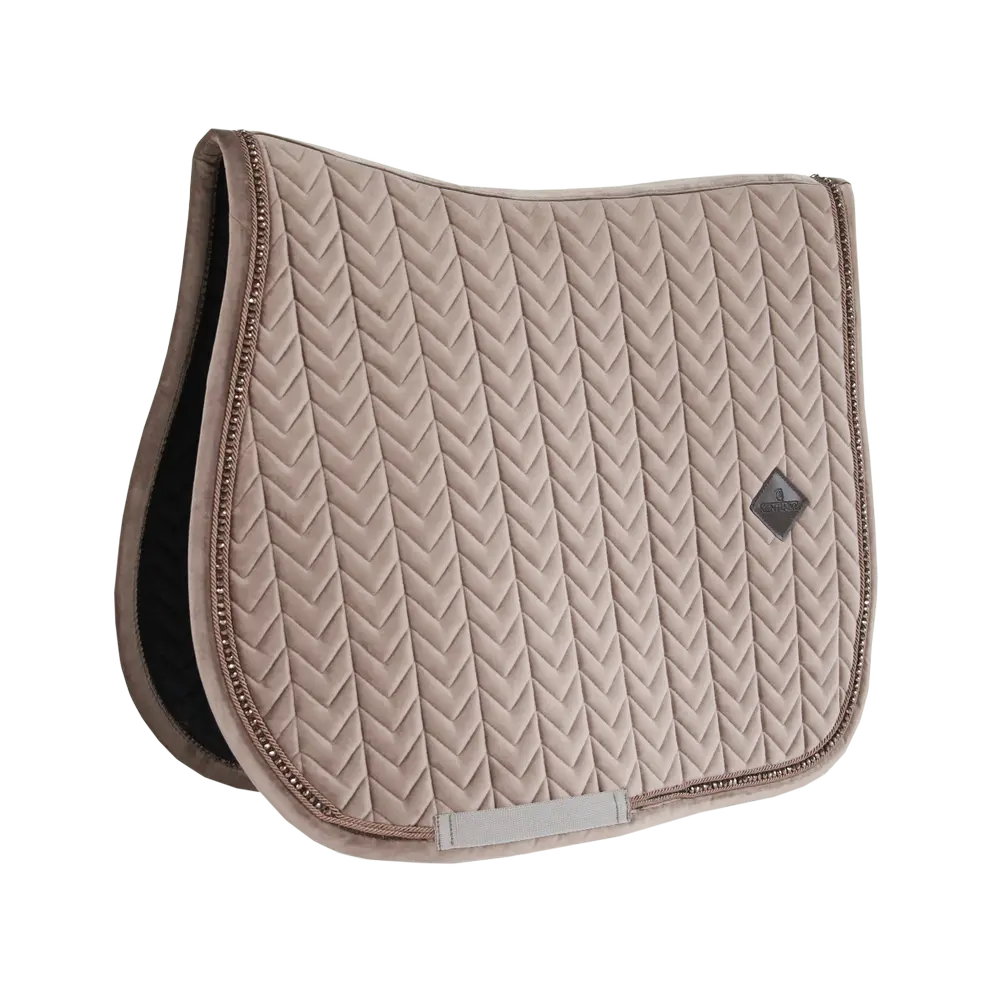 Saddle Pad Jumping Velvet Pearls - Beige