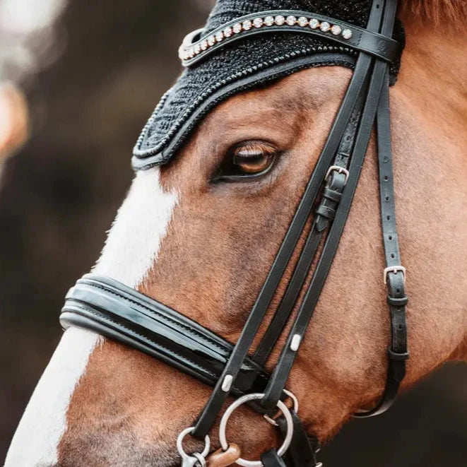 Wellington Glitter Band Fly Veil - Black