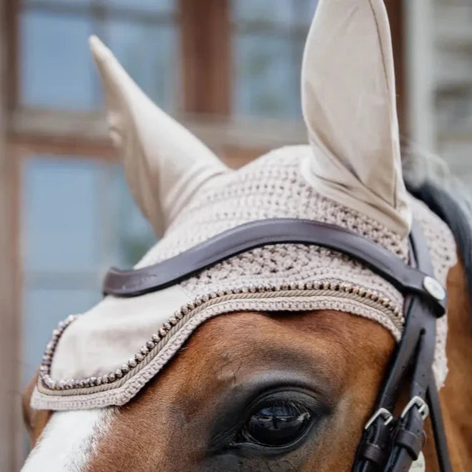 Fly Hood Wellington Velvet Pearls - Beige