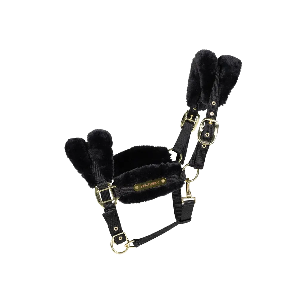 Nylon Sheepskin Headcollar Soft | Black