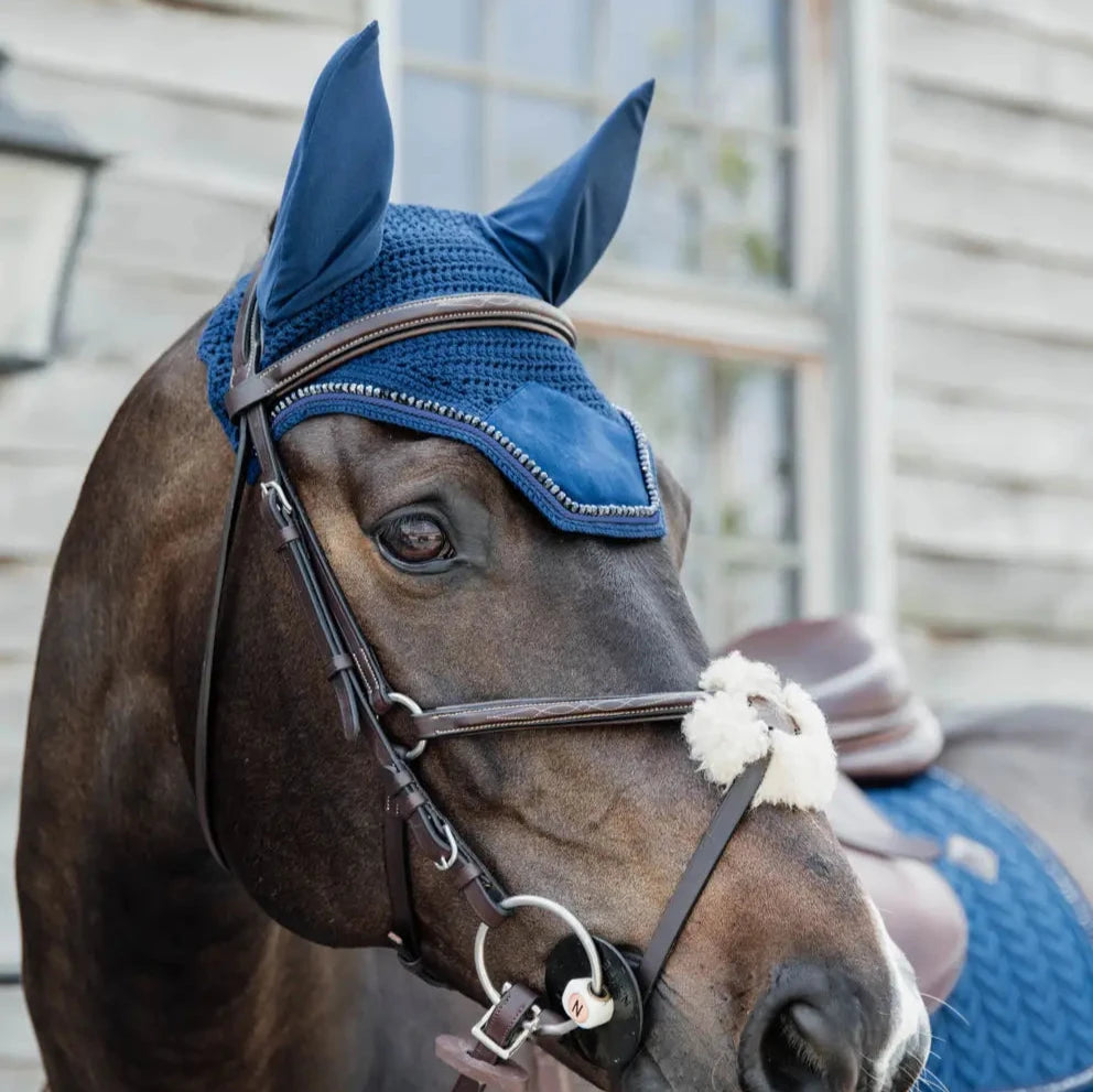 Fly Hood Wellington Velvet Pearls - Navy