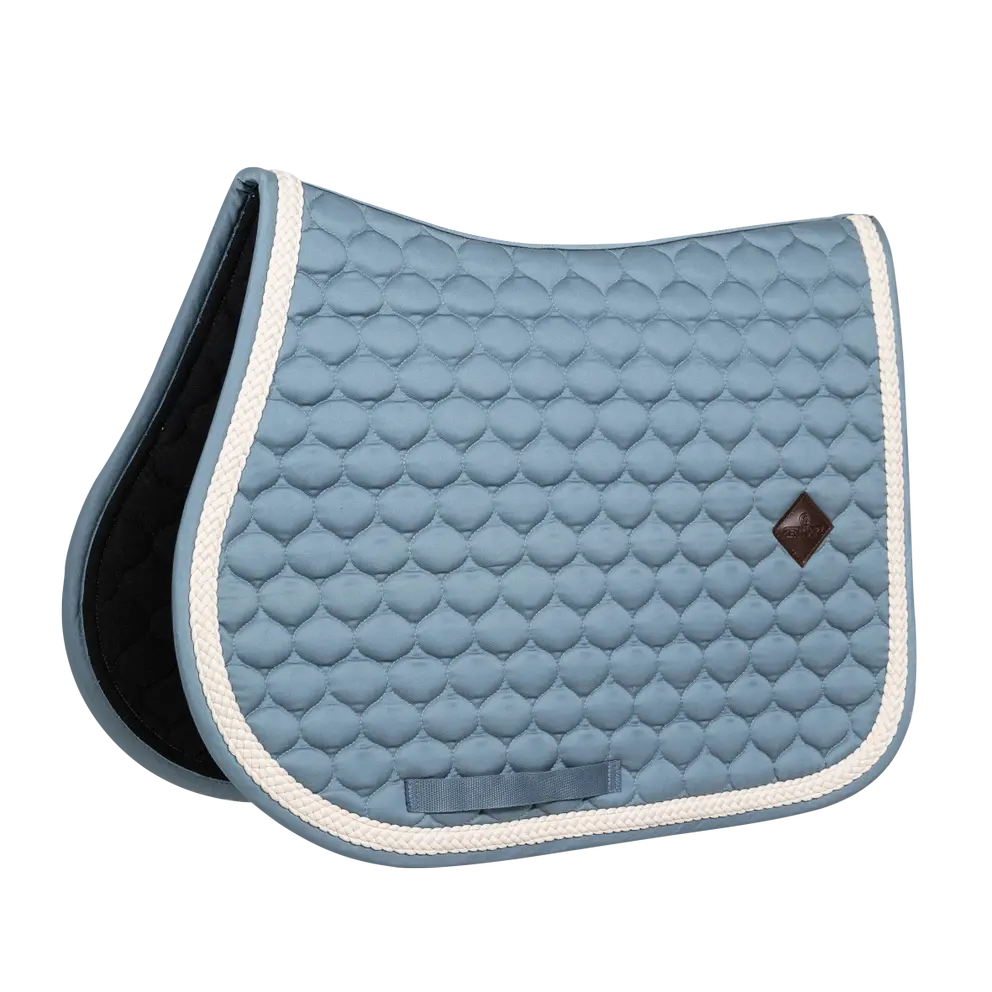 Plaited Cord Jumping Saddle Pad - Light Blue