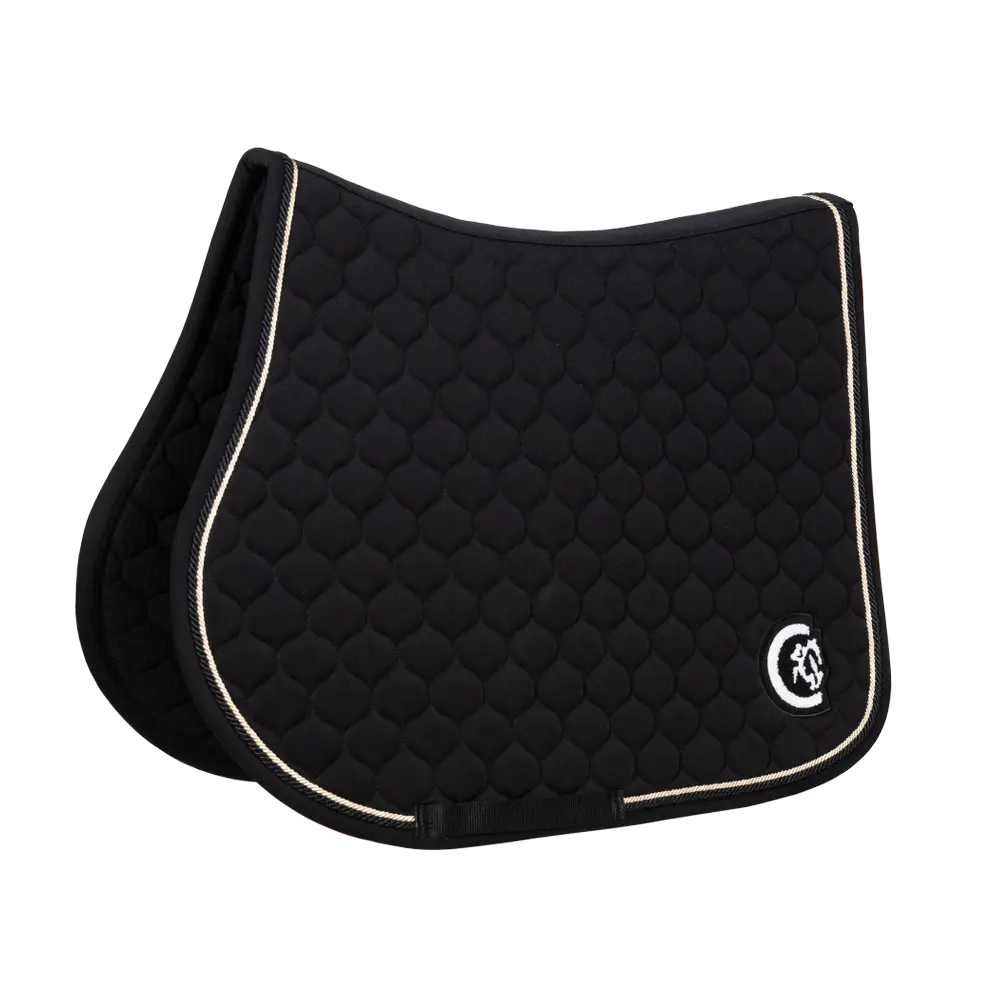 Onion Quilt 3D Logo Jumping Saddle Pad - Black