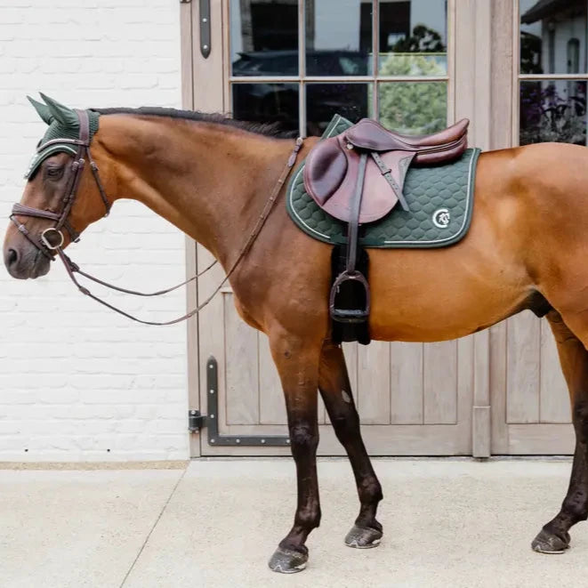 Onion Quilt 3D Logo Jumping Saddle Pad - Pine Green