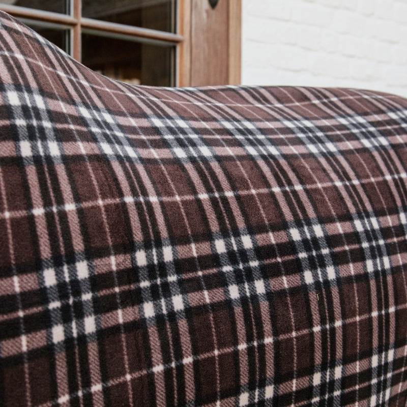 Fleece Rug Heavy - Check Printing Brown