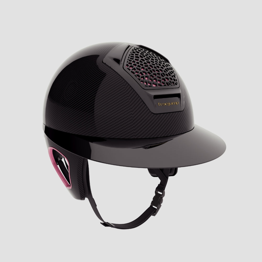 Voronoï Carbon Helmet With Temple Protection | Black | Pink Lady