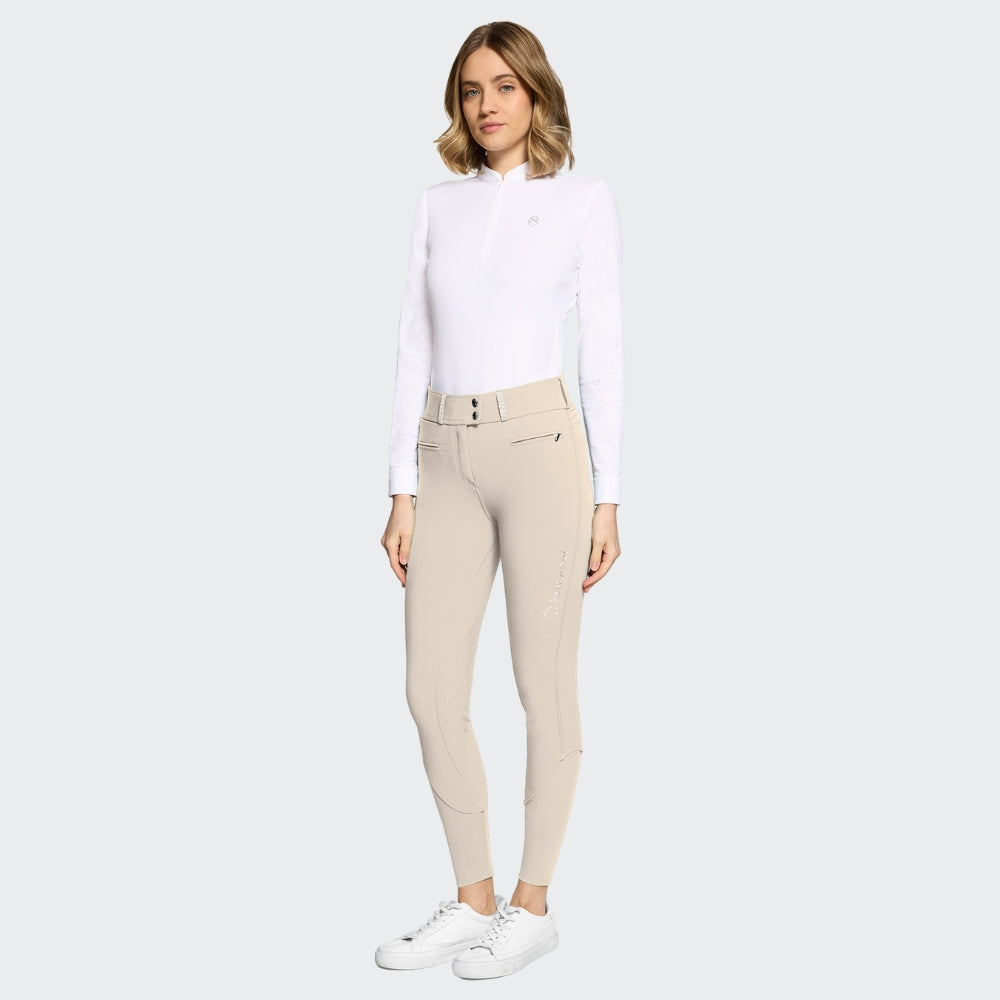 Ladies Clara Nova Breeches | High Rise | Knee Grip | Beige