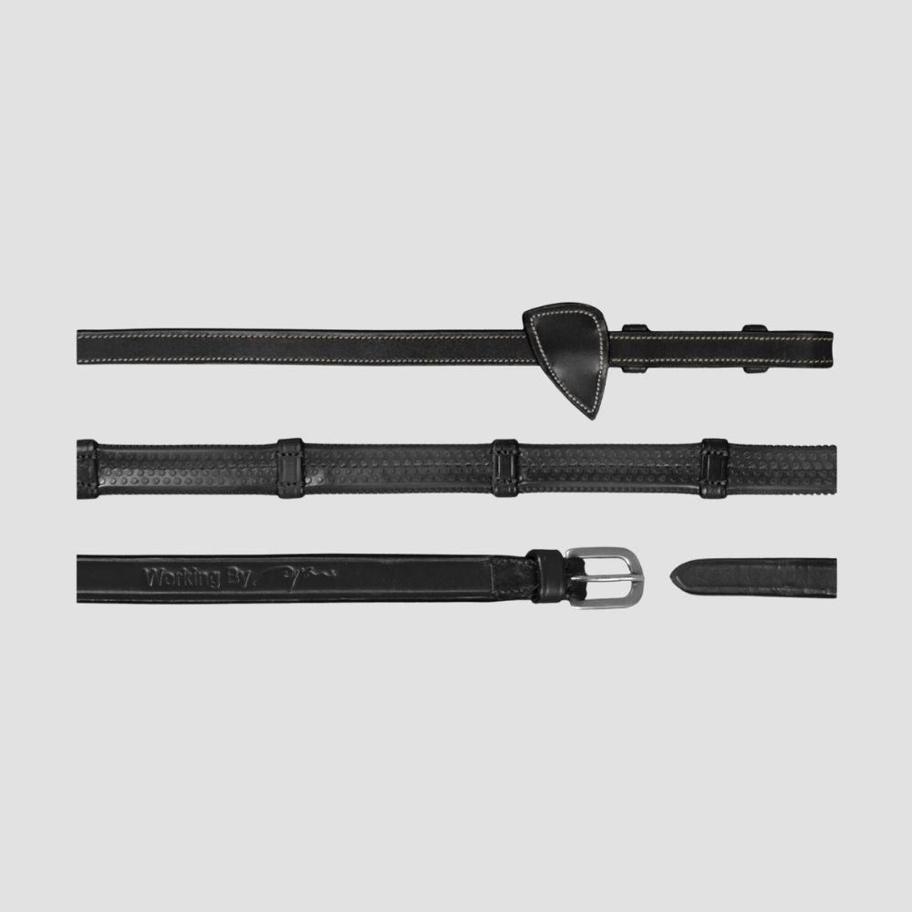 Working Collection 1/2" Rubber Reins With Leather Loops