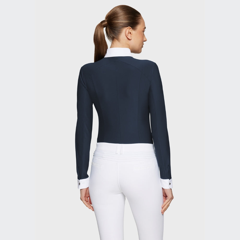 Ladies Lucia Metal Dots Show Shirt | Long Sleeves | Navy