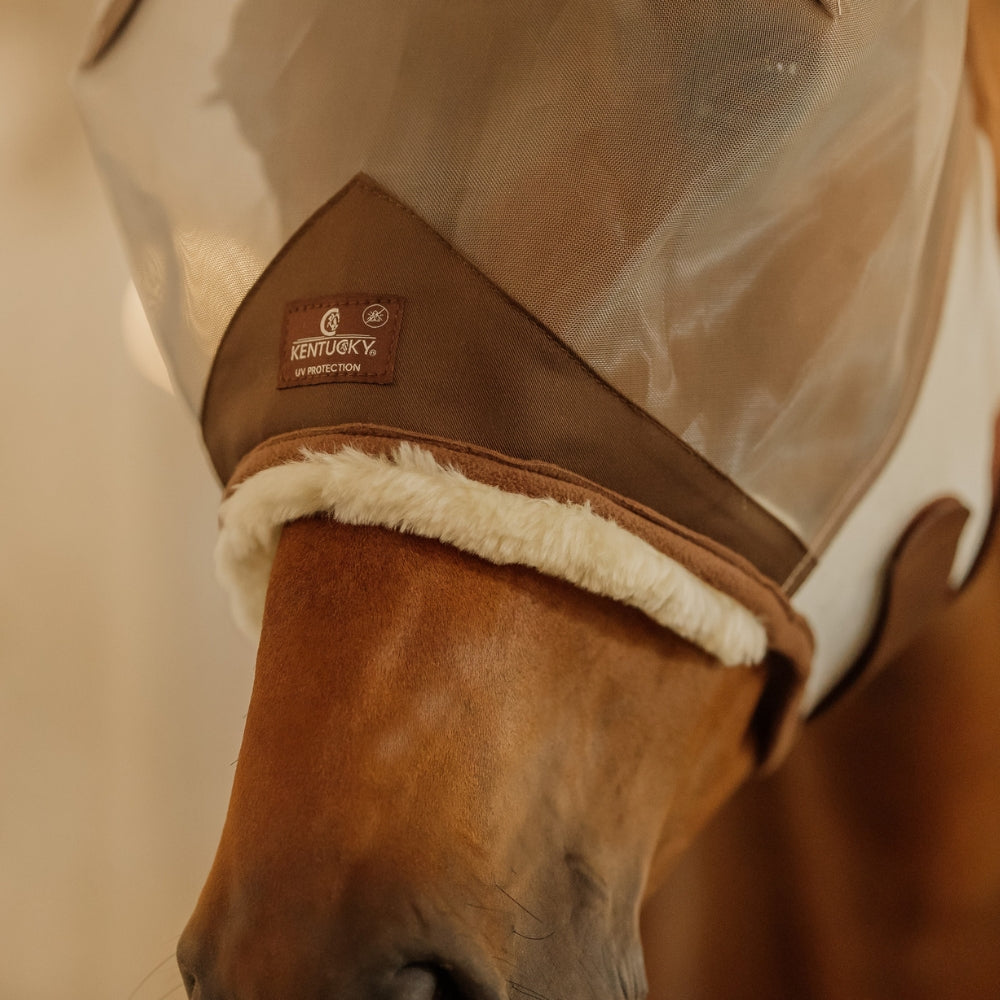 Fly Mask Skin Friendly With Ears | Silver