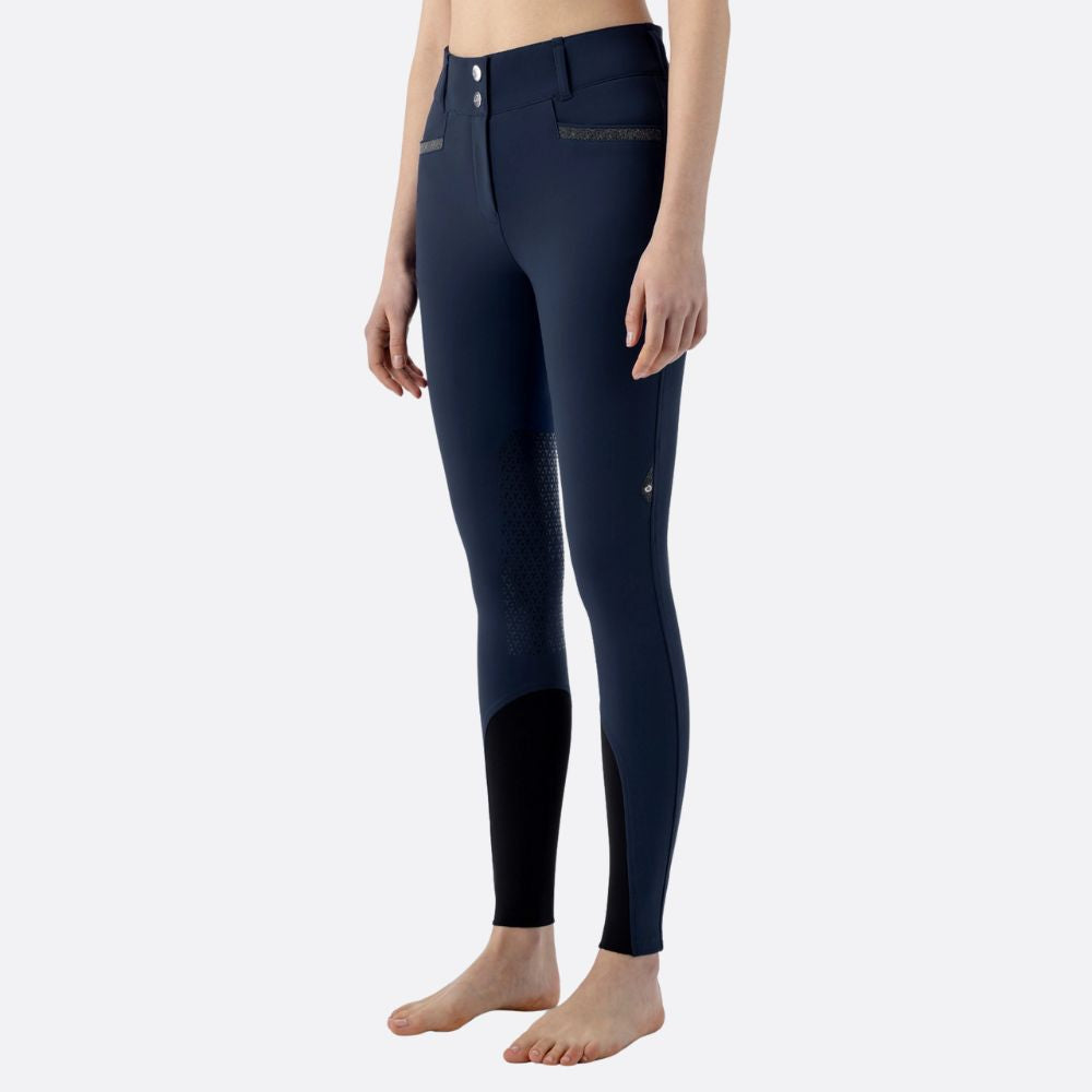 Ladies Crystalek Breeches | High Rise | Knee Grip | Navy