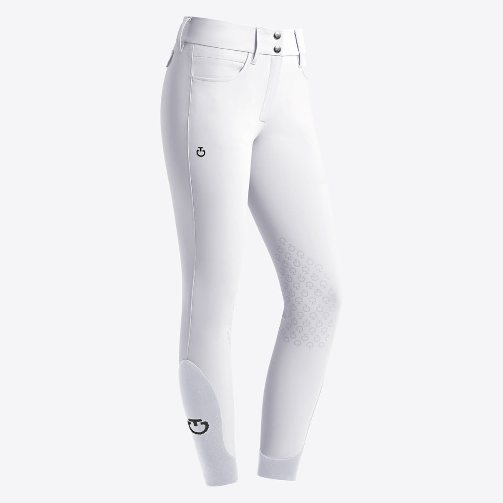 Ladies American Breeches With Back Pocket | High Rise | Knee Grip | White