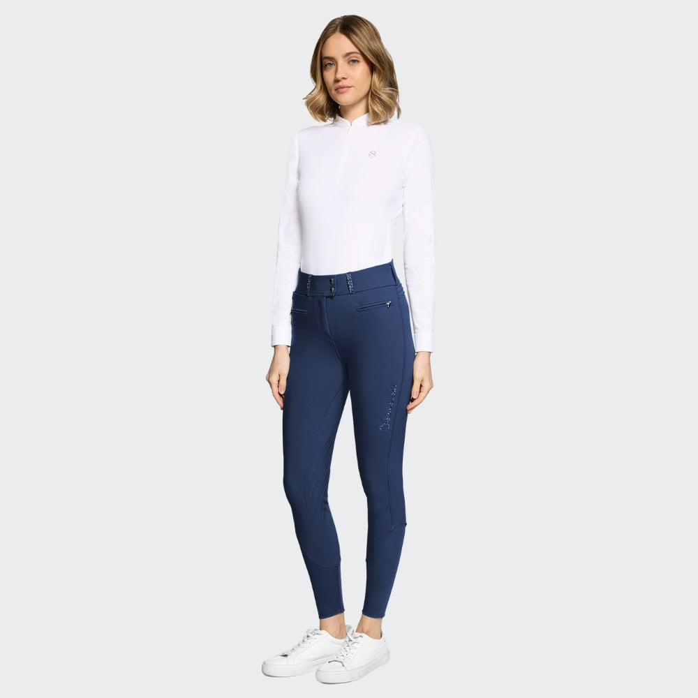 Ladies Clara Nova Breeches | High Rise | Knee Grip | Sapphire
