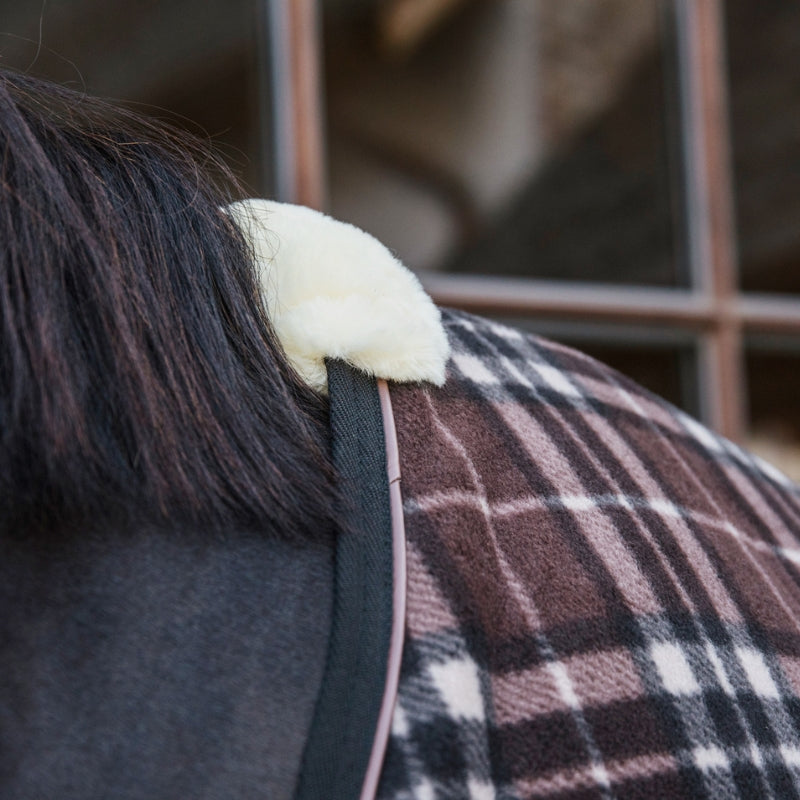 Fleece Rug Heavy - Check Printing Brown