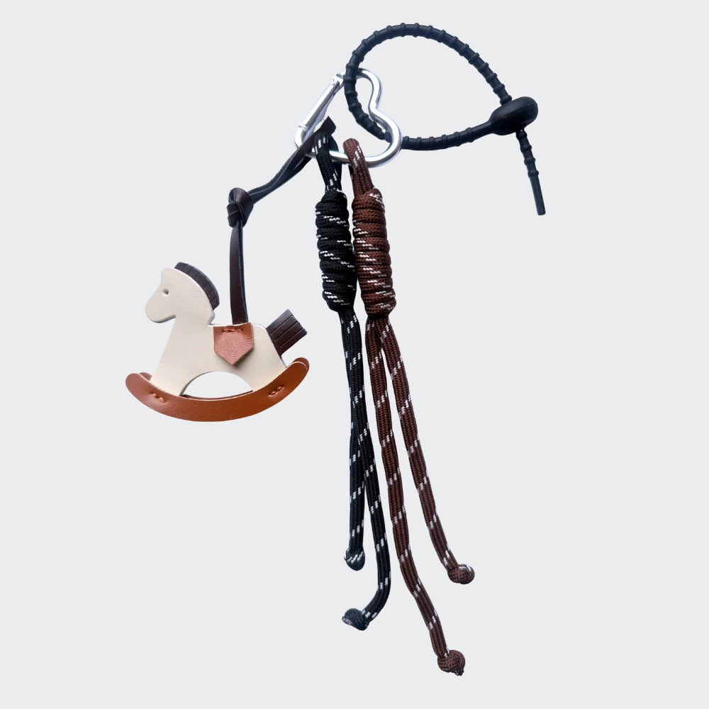 Multi Charm W/Cord on Heart Keyring | Shadow