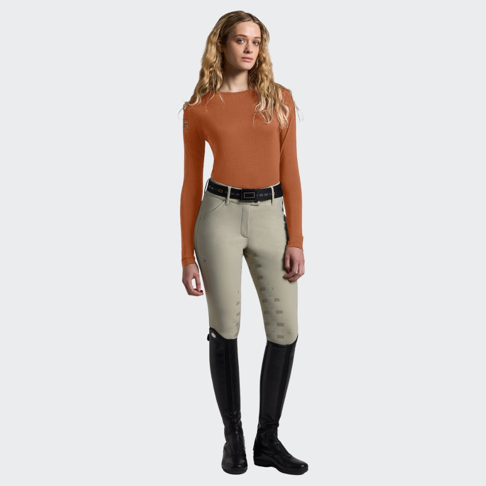 Ladies RG Italy Technical Long Sleeve Polo | Raw Sienna