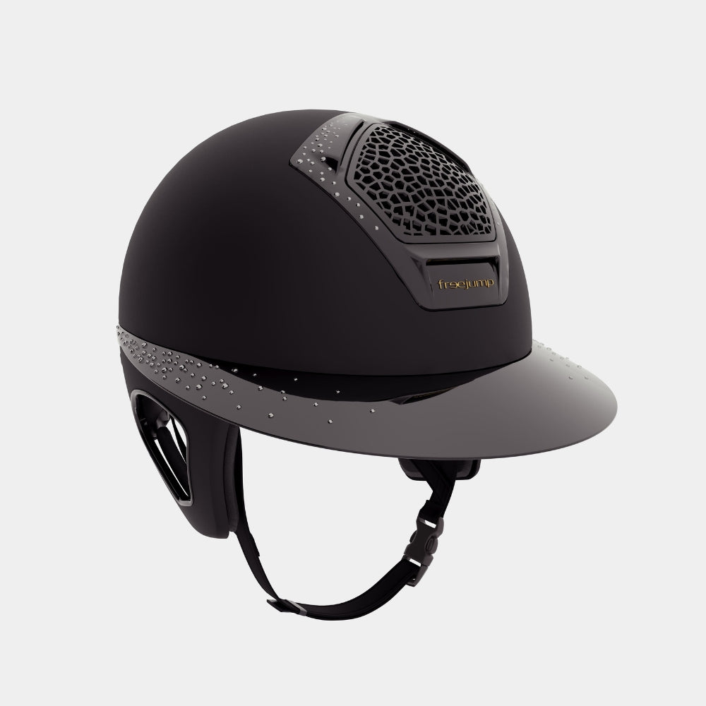 Voronoï Crystal Helmet With Temple Protection | Black Matte | Silver Crystal