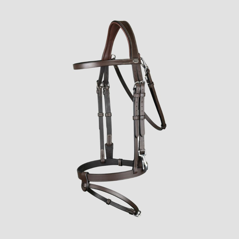 Working Collection Flat Leather Bridle with Snap Hooks