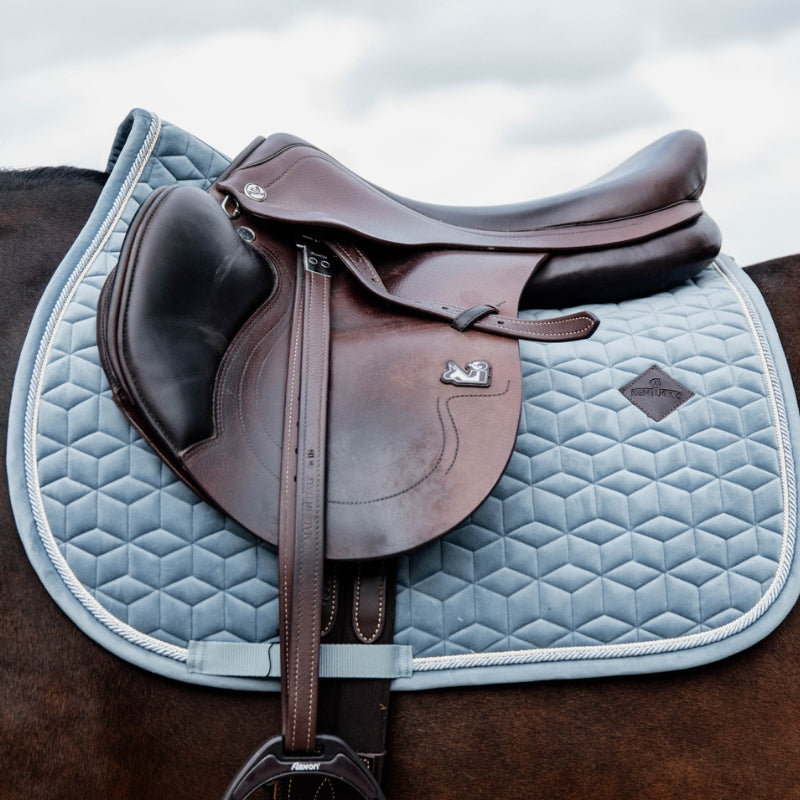 Velvet Jumping Saddle Pad - Baby Blue