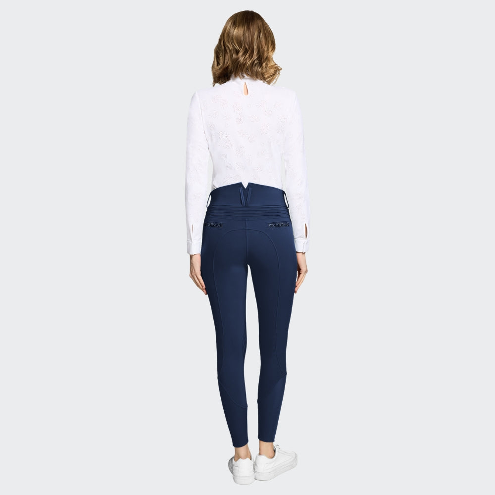 Ladies Clara Nova Breeches | High Rise | Knee Grip | Sapphire