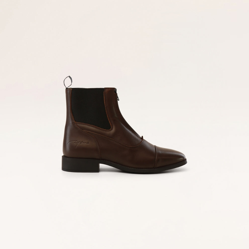 Short Boots Front Zipper | Brown