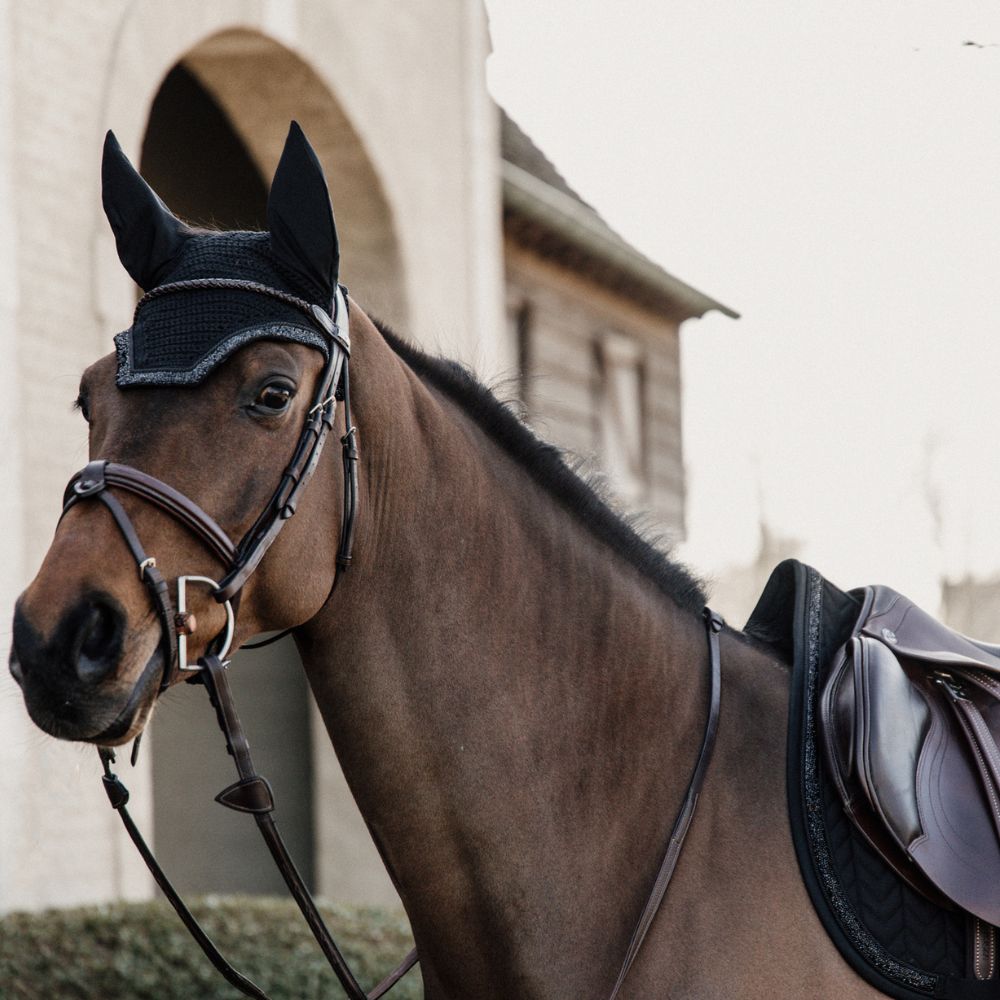 Glitter Stone Jumping Saddle Pad | Black