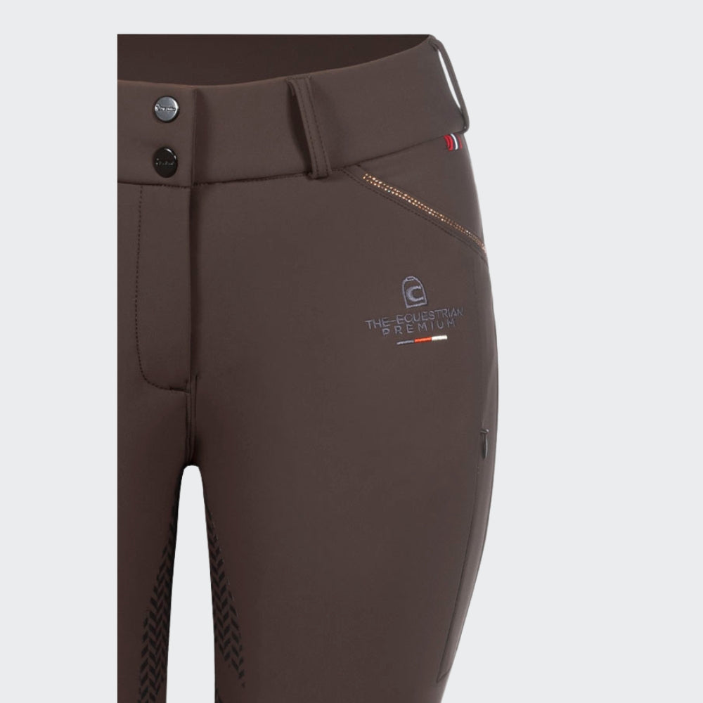Ladies Cavalcasi Grip Mobile Breeches | High Rise | Full Grip | Espresso Brown