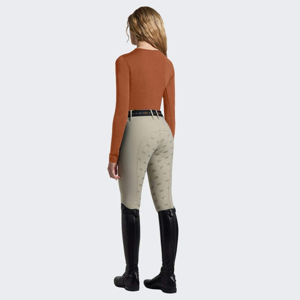 Ladies RG Italy Technical Long Sleeve Polo | Raw Sienna