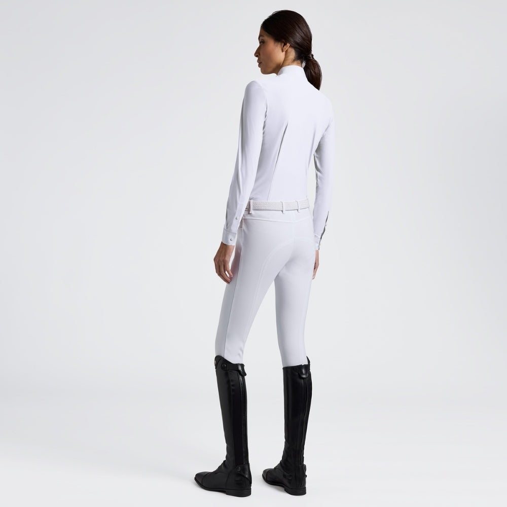 Ladies CT Heat Sealed Bib Show Shirt | Long Sleeve | White