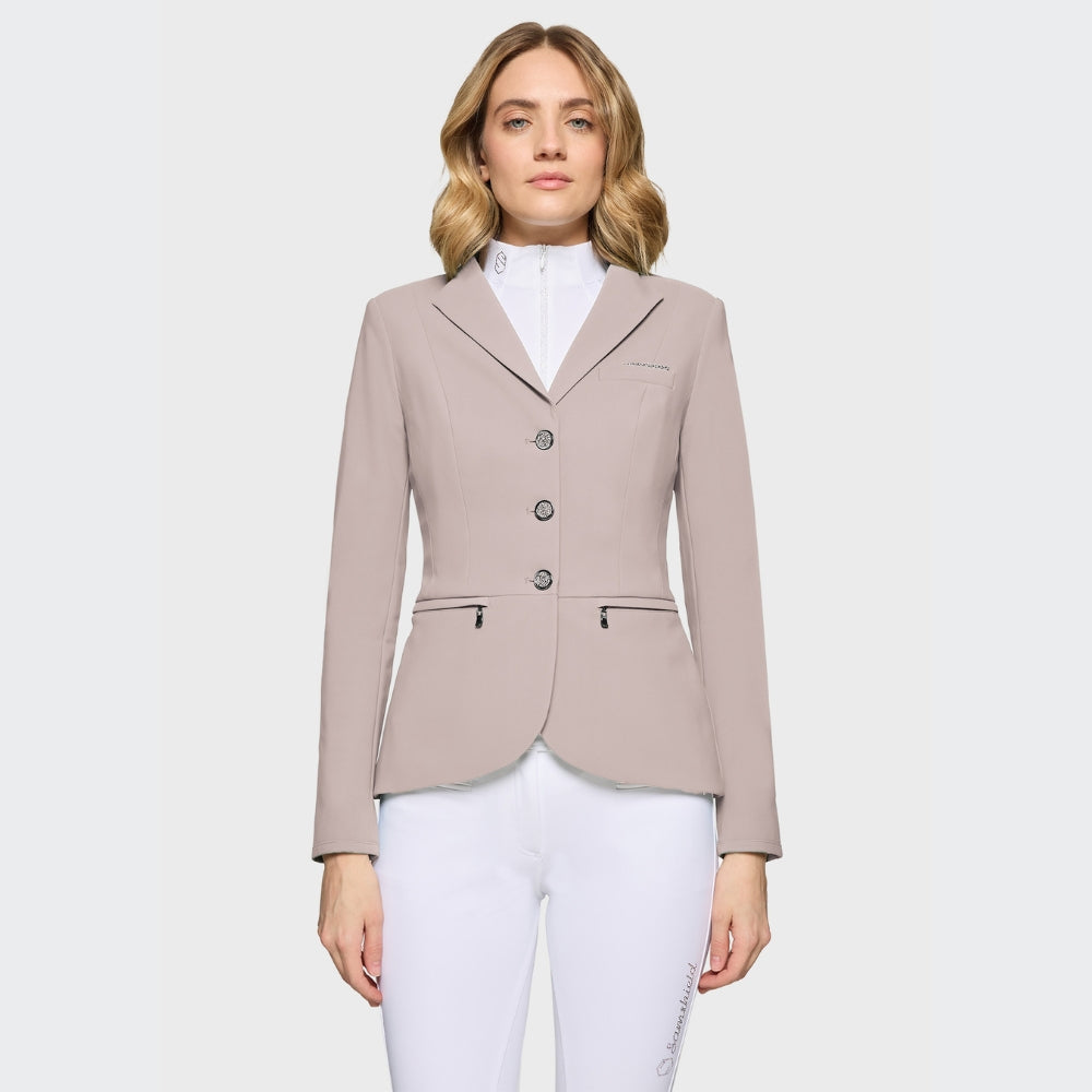 Ladies Victorine Crystal Fabric Show Jacket | Latte