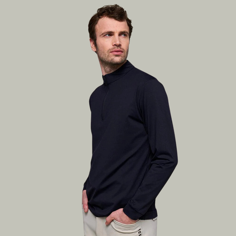 Mens Albe Long Sleeve Technical Polo | Black