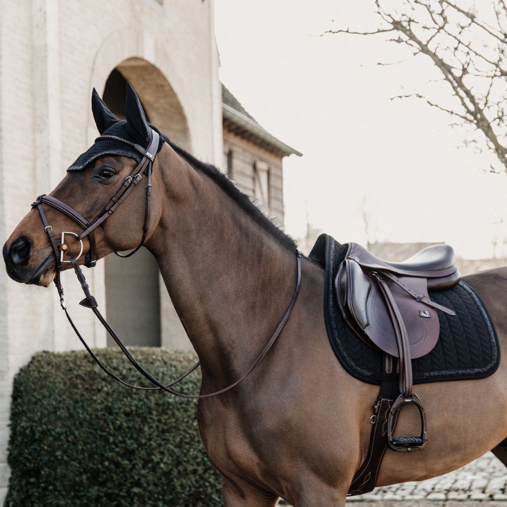 Glitter Stone Jumping Saddle Pad | Black