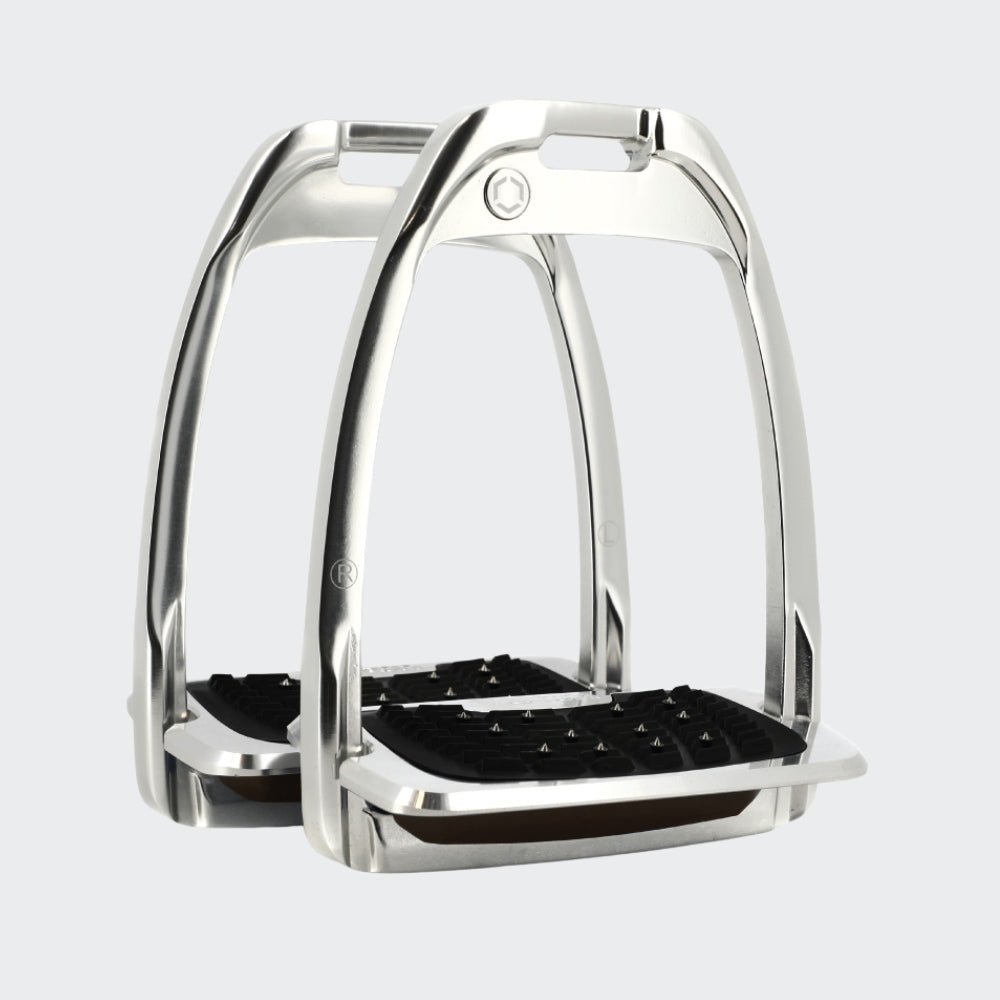 Hunter H Stirrups | Polished Aluminium | Brown