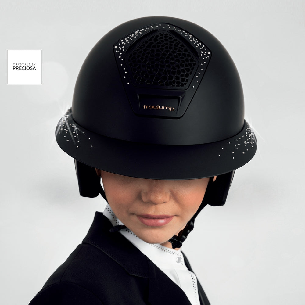 Voronoï Carbon Crystal Helmet With Temple Protection | Black | Silver Crystal