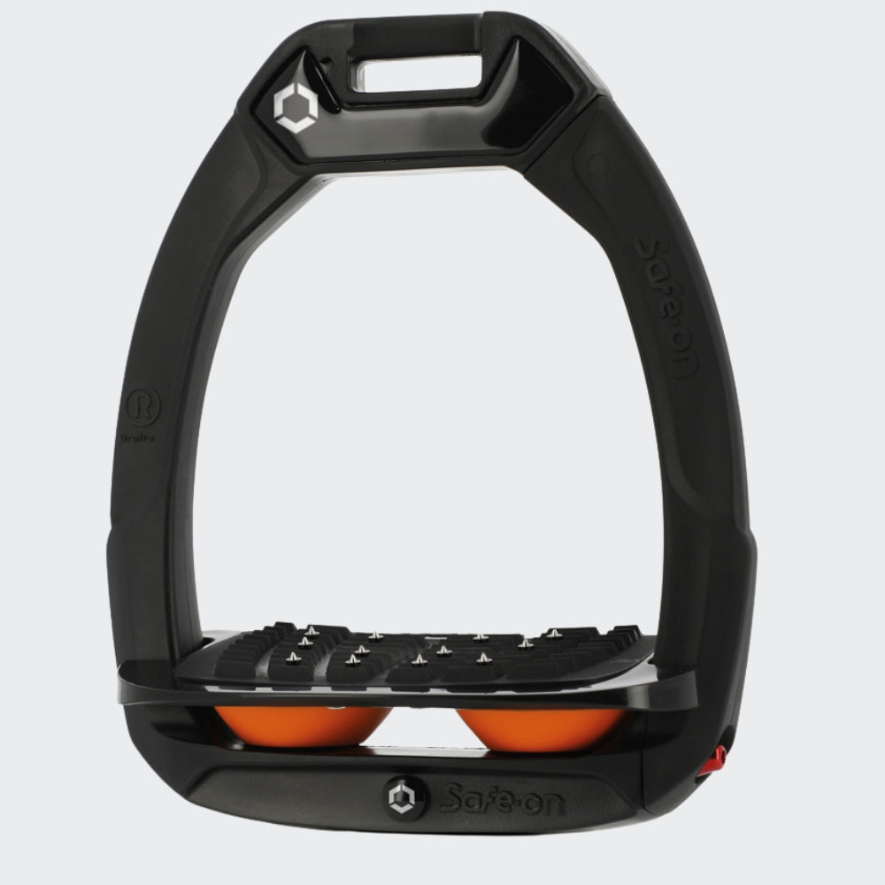 Safe-On Stirrups | Total Black | Orange
