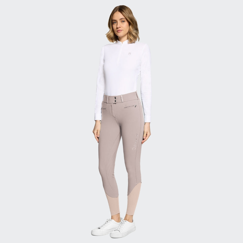 Ladies Clara Nova Breeches | High Rise | Knee Grip | Latte
