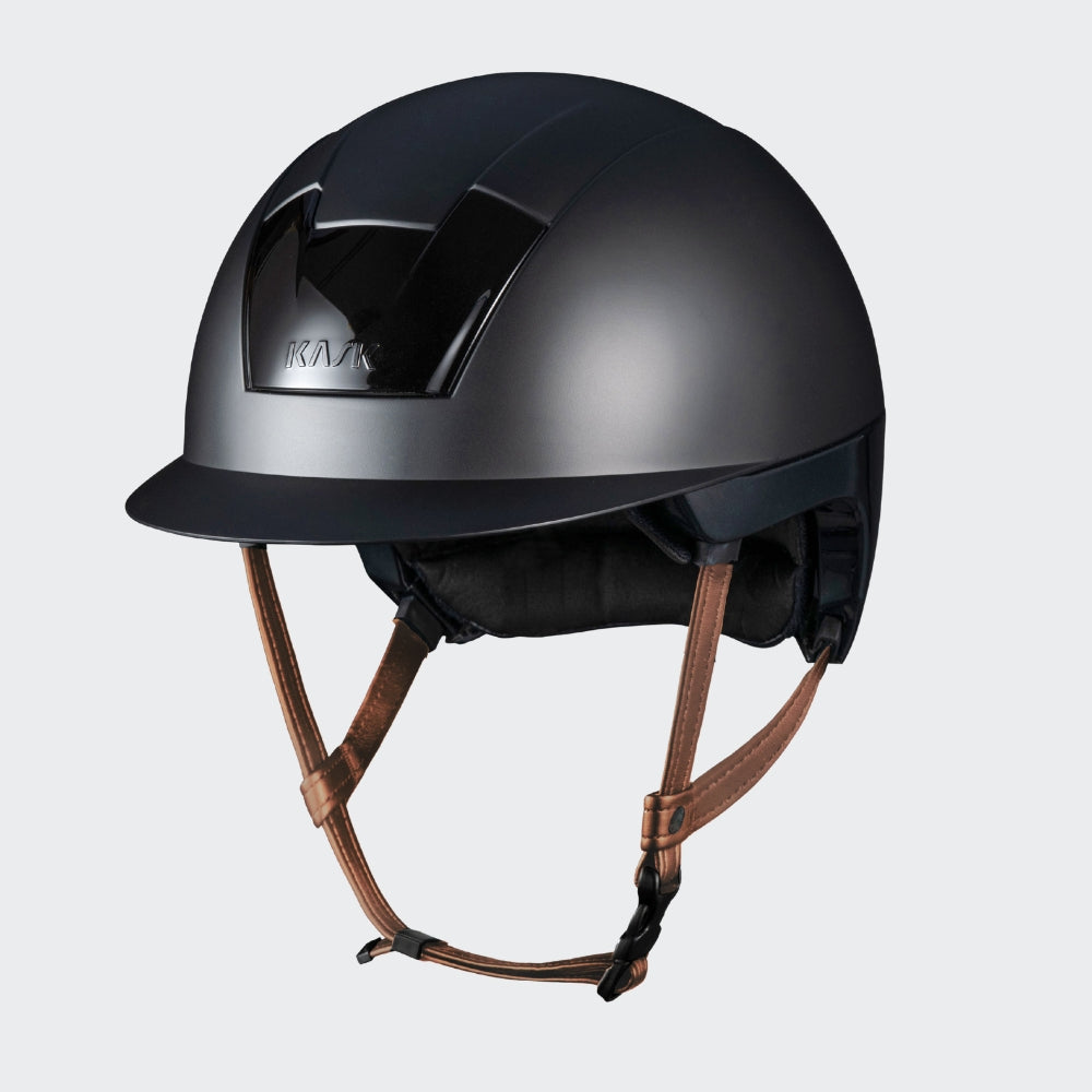 Kooki Riding Helmet | Black Matt | Light Brown