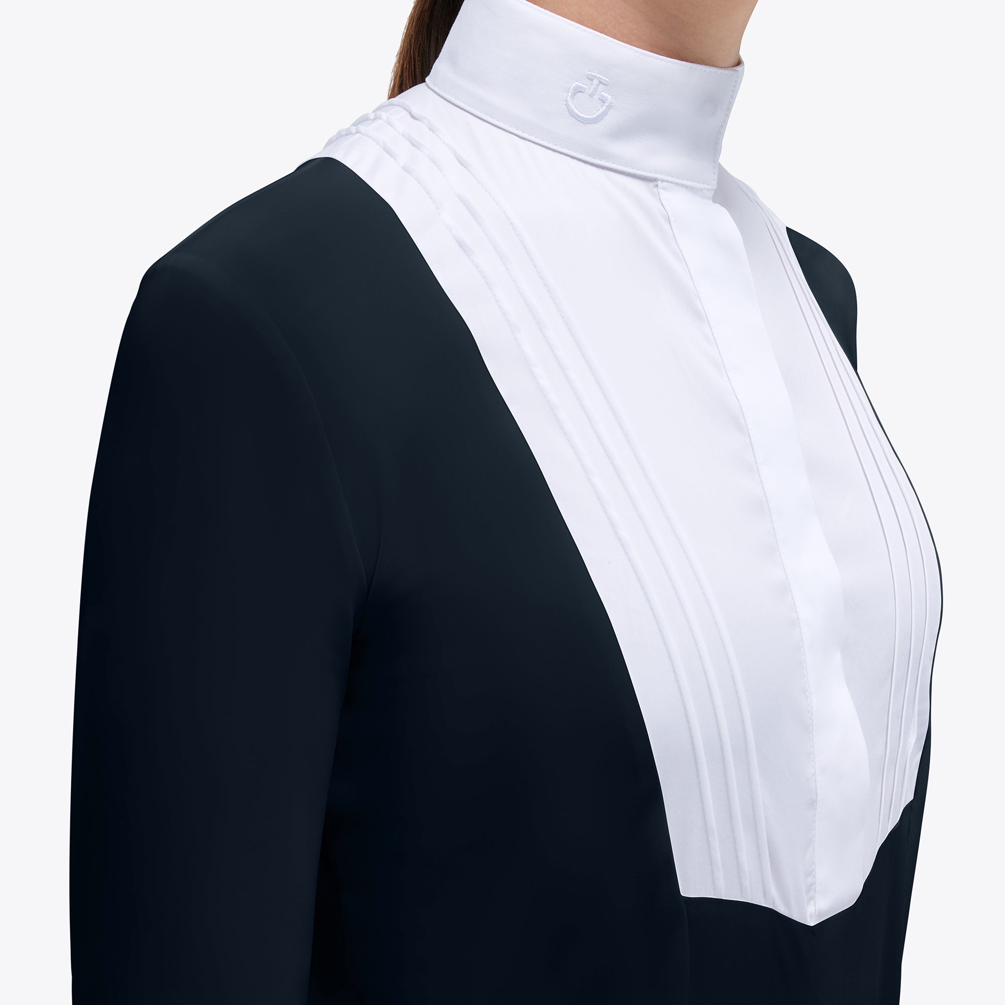 Girls L/S Jersey Show Shirt W/Bib | Navy